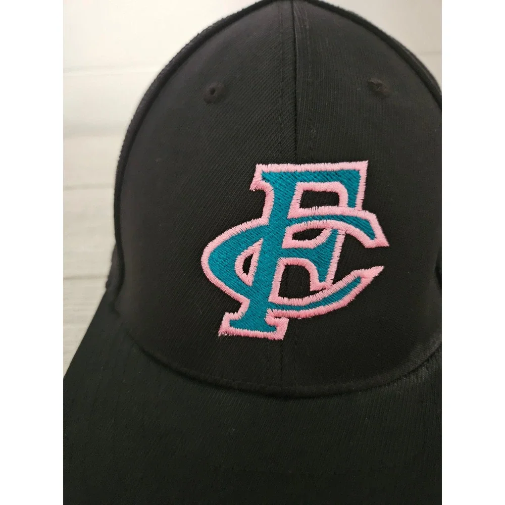 Pacific Headwear 404M Trucker Hat Cap Black PG Logo Men's Size L-XL Flexfit